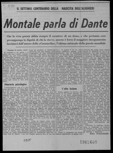 Montale parla di Dante