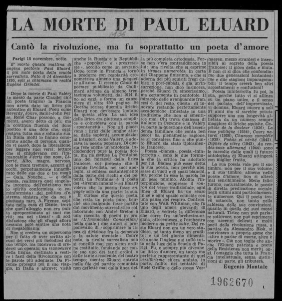 La morte di Paul Eluard