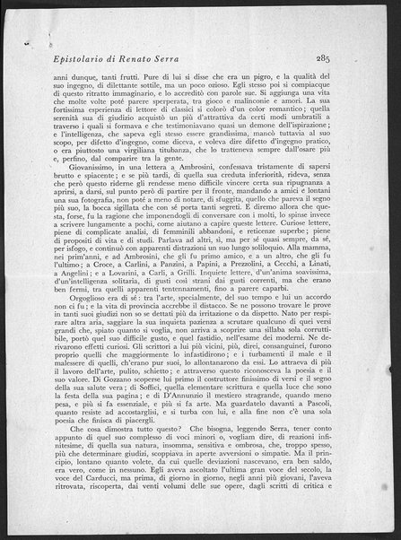 Epistolario di Renato Serra