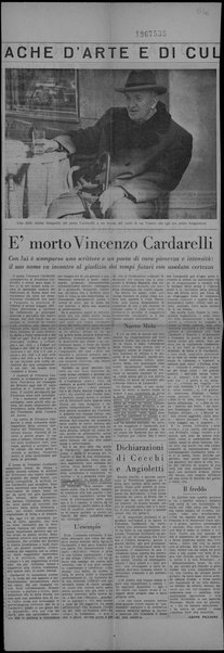 È morto Vincenzo Cardarelli