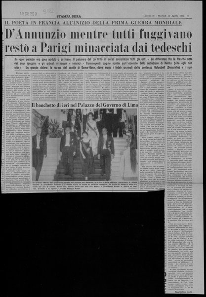 D’Annunzio mentre tutti fuggivano restò a Parigi minacciata dai tedeschi