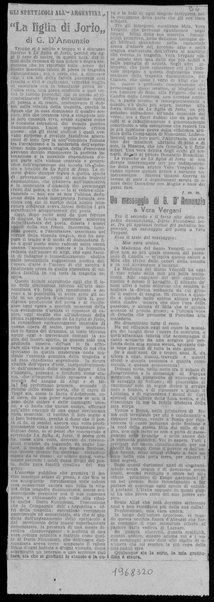 “La figlia di Jorio” di G. D’Annunzio