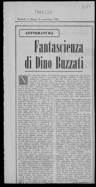 Fantascienza di Dino Buzzati