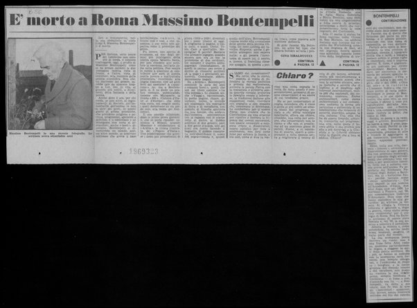 E’ morto a Roma Massimo Bontempelli