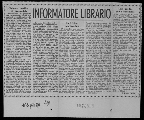 Trieste inedita di Stuparich; In Africa con Stanley; Una guida per i fantasmi