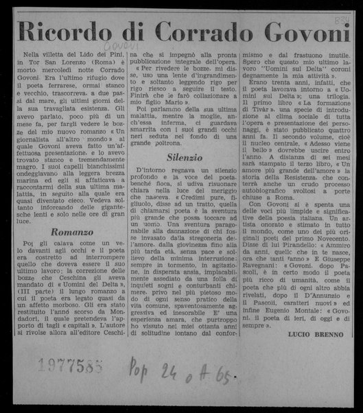 Ricordo di Corrado Govoni