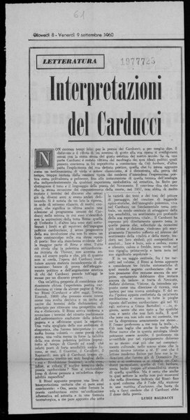 Interpretazioni del Carducci