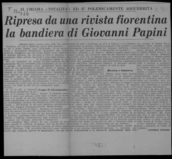 Ripresa da una rivista fiorentina la bandiera di Giovanni Papini
