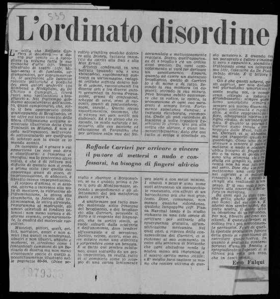 L'ordinato disordine