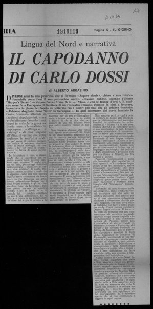 Il Capodanno di Carlo Dossi