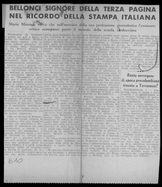 Bellonci signore della terza pagine nel ricordo della stampa italiana