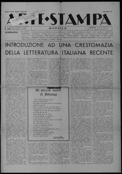 Introduzione ad una crestomanzia della letteratura italiana recente