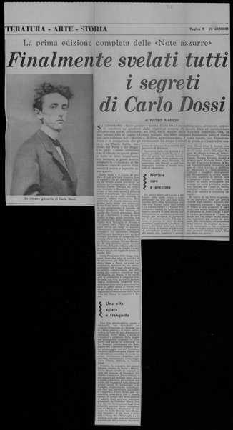 Finalmente svelati tutti i segreti di Carlo Dossi