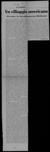 Un villaggio americano (La casa e la vita della poetessa Dickinson)