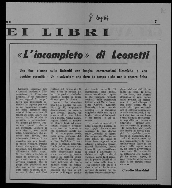 "L'incompleto" di Leonetti