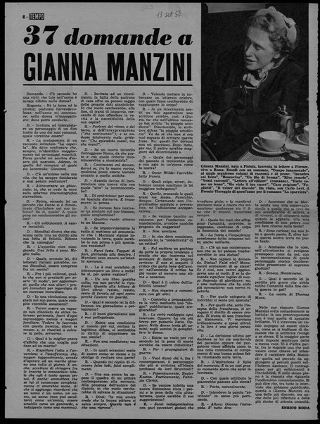 37 domande a Gianna Manzini
