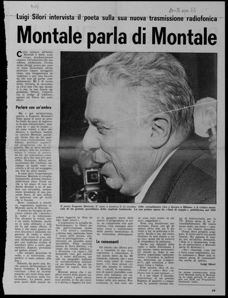 Montale parla di Montale