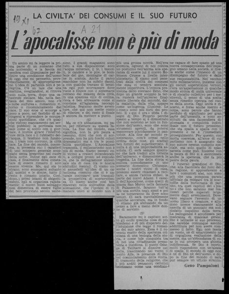 L’apocalisse non è più di moda. La civiltà dei consumi e il suo futuro