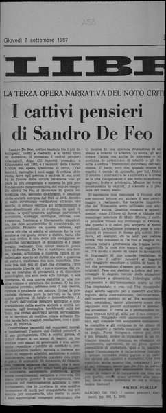 I cattivi pensieri di Sandro De Feo