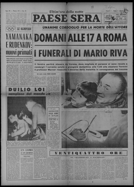 Domani alle 17 a Roma i funerali di Mario Riva; L’intensa vita di Mario Riva dalla rivista al “Musichiere”