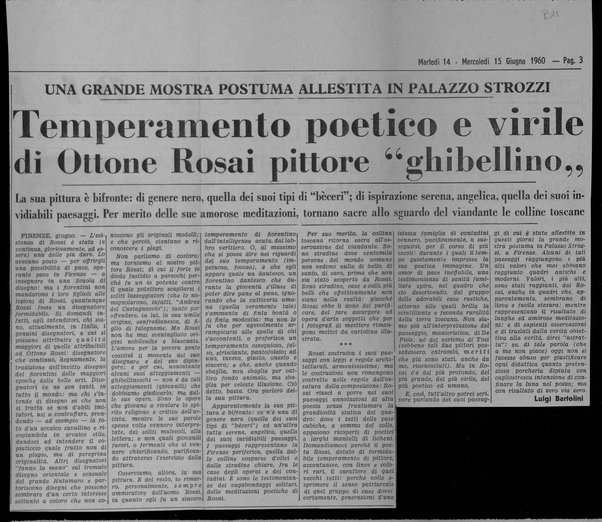 Temperamento poetico e virile di Ottone Rosai pittore “ghibellino”