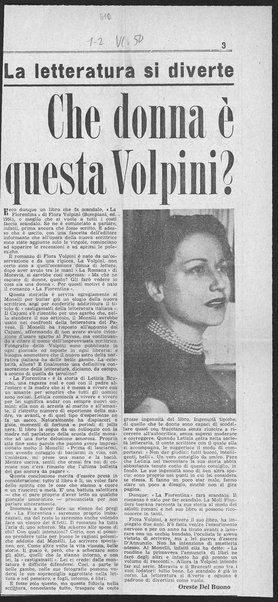 Che donna è questa Volpini?