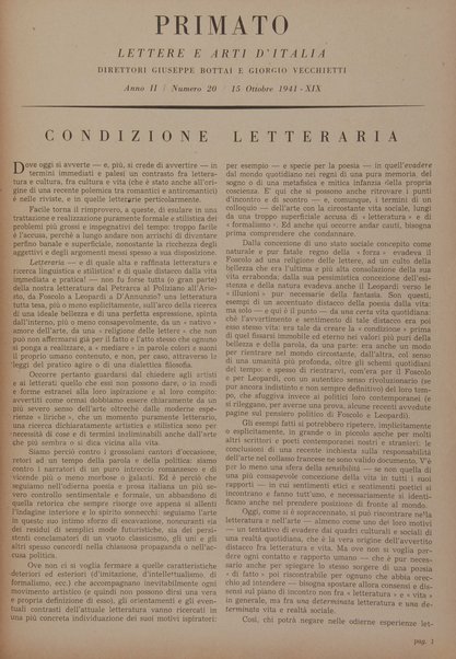 Primato : lettere e arti d'Italia