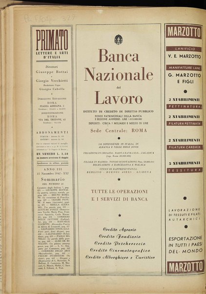 Primato : lettere e arti d'Italia