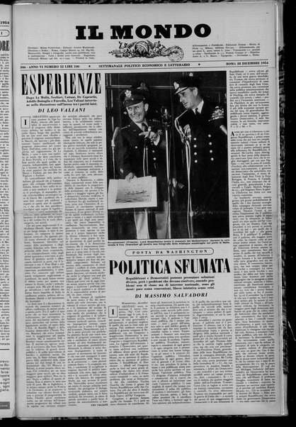 Il mondo : settimanale di politica e letteratura