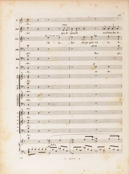 Aida : opera in quattro atti / versi di A. Ghislanzoni ; musica di G. Verdi ; canto e pianoforte, [riduzione di Franco Faccio]