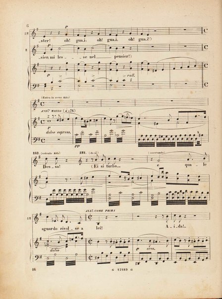 Aida : opera in quattro atti / versi di A. Ghislanzoni ; musica di G. Verdi ; canto e pianoforte, [riduzione di Franco Faccio]