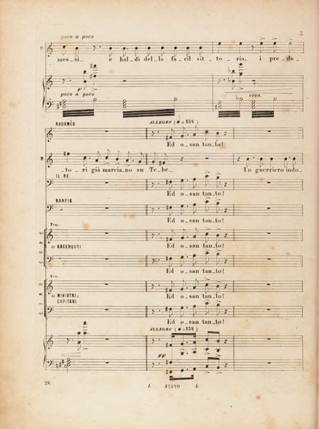 Aida : opera in quattro atti / versi di A. Ghislanzoni ; musica di G. Verdi ; canto e pianoforte, [riduzione di Franco Faccio]