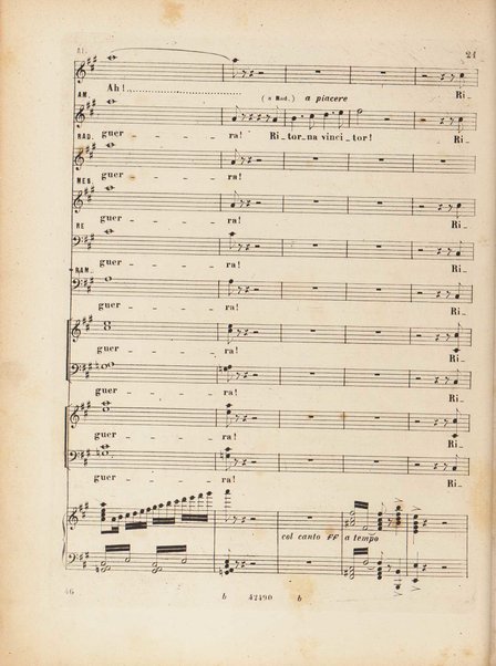 Aida : opera in quattro atti / versi di A. Ghislanzoni ; musica di G. Verdi ; canto e pianoforte, [riduzione di Franco Faccio]