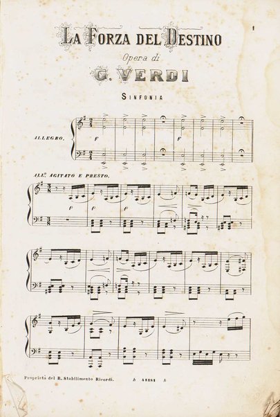 La forza del destino : opera in quattro atti / parole di F. M. Piave ; musica di Giuseppe Verdi