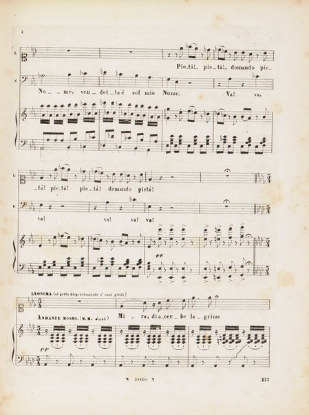 Il trovatore : dramma in quattro parti / di Salvadore Cammarano ; posto in musica da G. Verdi ; riduzione per canto e pianoforte di L. Truzzi