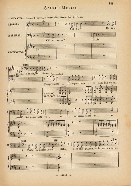 La forza del destino : melodramma in quattro atti di Francesco Maria Piave / Giuseppe Verdi ; opera completa, canto e pianoforte 