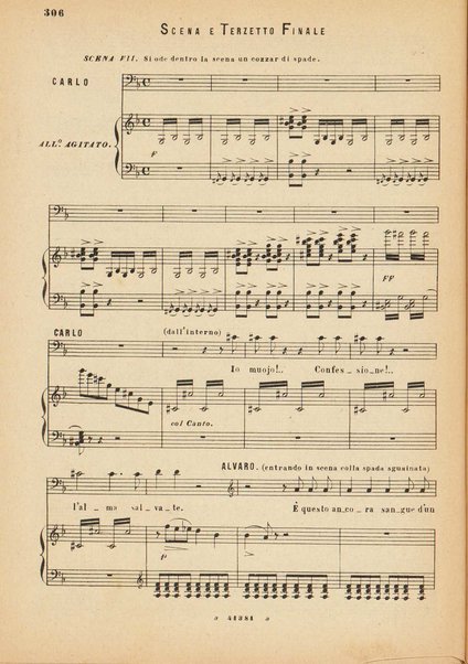 La forza del destino : melodramma in quattro atti di Francesco Maria Piave / Giuseppe Verdi ; opera completa, canto e pianoforte 