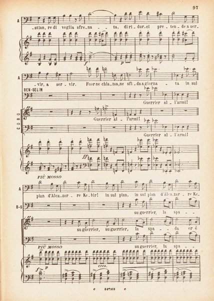 Don Sebastiano re di Portogallo : dramma in cinque atti di Eugenio Scribe / G. Donizetti ; opera completa, canto e pianoforte