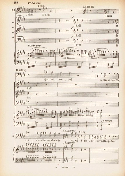 Don Sebastiano re di Portogallo : dramma in cinque atti di Eugenio Scribe / G. Donizetti ; opera completa, canto e pianoforte