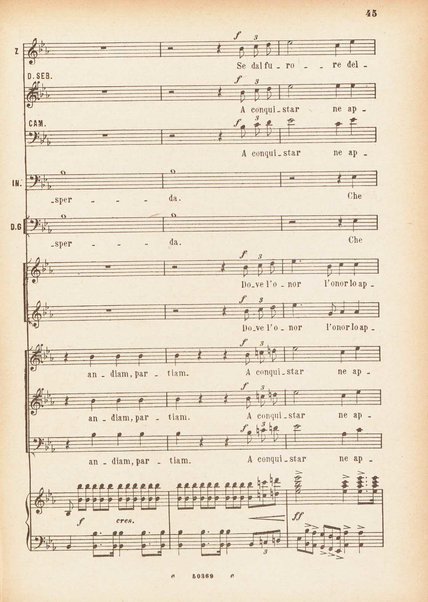 Don Sebastiano re di Portogallo : dramma in cinque atti di Eugenio Scribe / G. Donizetti ; opera completa, canto e pianoforte