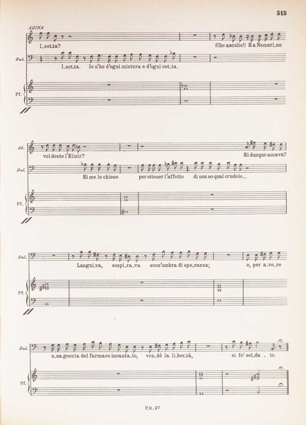 L' elisir d'amore :  melodramma in due atti /  Gaetano Donizetti ;  libretto di Felice Romani