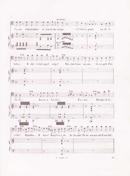 Lucia di Lammermoor : dramma tragico di Salvadore Cammarano / posto in musica da Gaetano Donizetti ; riduzione per canto e pianoforte