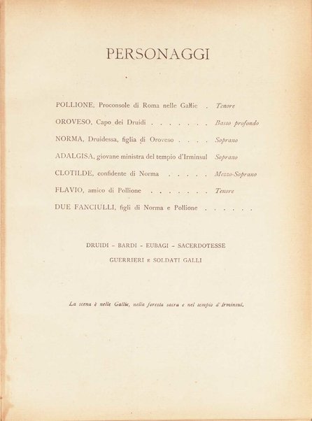 Norma : tragedia lirica in due atti / di Felice Romani ; musica di Vincenzo Bellini