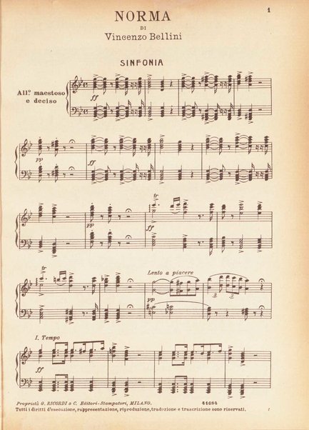 Norma : tragedia lirica in due atti / di Felice Romani ; musica di Vincenzo Bellini