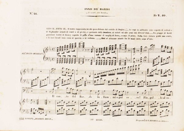 Roberto Bruce : opera in tre atti / parole di Alfonso Royer e Gustavo Vaez, recate in italiano da Calisto Bassi ; musica di Gioachino Rossini