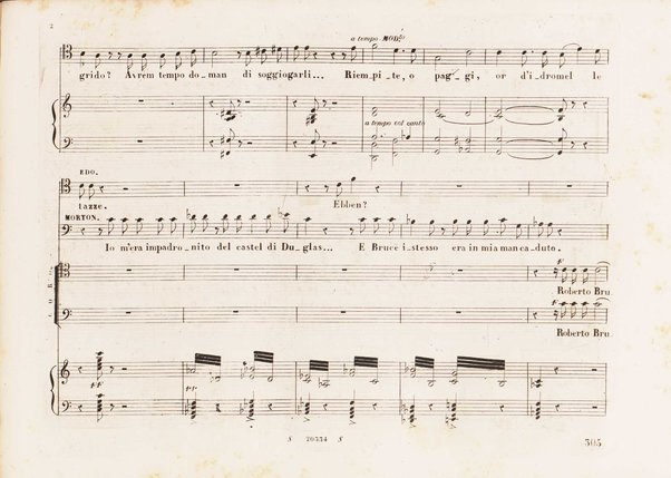 Roberto Bruce : opera in tre atti / parole di Alfonso Royer e Gustavo Vaez, recate in italiano da Calisto Bassi ; musica di Gioachino Rossini