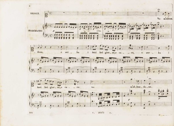 Aureliano in Palmira : dramma serio in due atti di Felice Romani / posto in musica da Gioachino Rossini ; riduzione per canto con accompagnamento di pianoforte di Emanuele Muzio