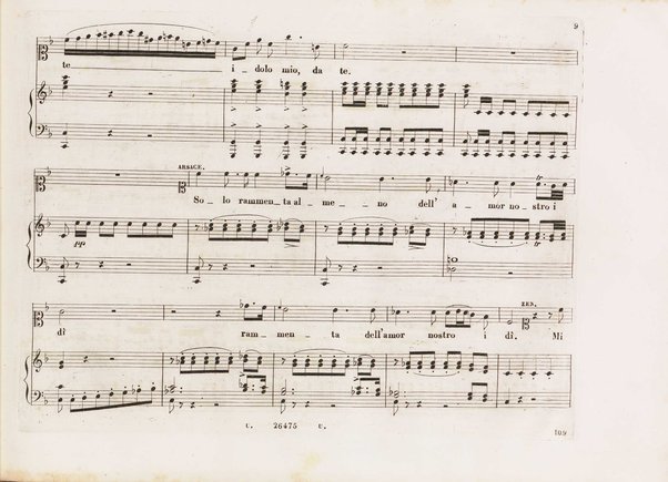 Aureliano in Palmira : dramma serio in due atti di Felice Romani / posto in musica da Gioachino Rossini ; riduzione per canto con accompagnamento di pianoforte di Emanuele Muzio