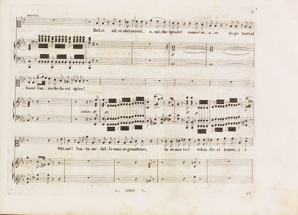 Aureliano in Palmira : dramma serio in due atti di Felice Romani / posto in musica da Gioachino Rossini ; riduzione per canto con accompagnamento di pianoforte di Emanuele Muzio