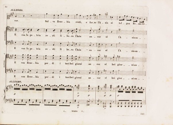 Aureliano in Palmira : dramma serio in due atti di Felice Romani / posto in musica da Gioachino Rossini ; riduzione per canto con accompagnamento di pianoforte di Emanuele Muzio